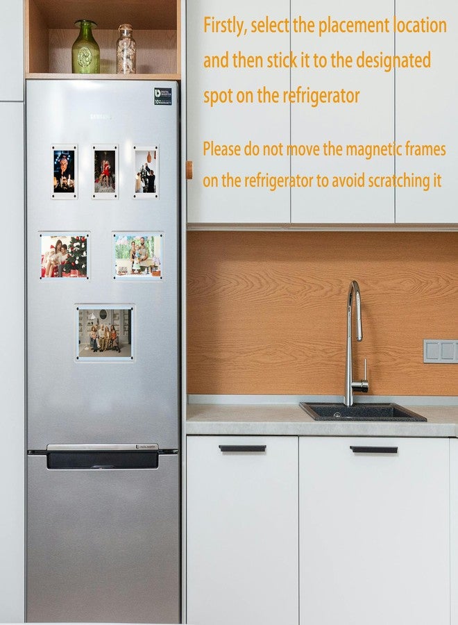 TNTIWQ 3 Pack acrylic fridge magnetic frame 5X7 Inch refrigerator photo magnet frames clear picture frames magnetic photos Display frame Double-Sided acrylic magnet frames(3pcs clear, 5x7 inch) - Image 3